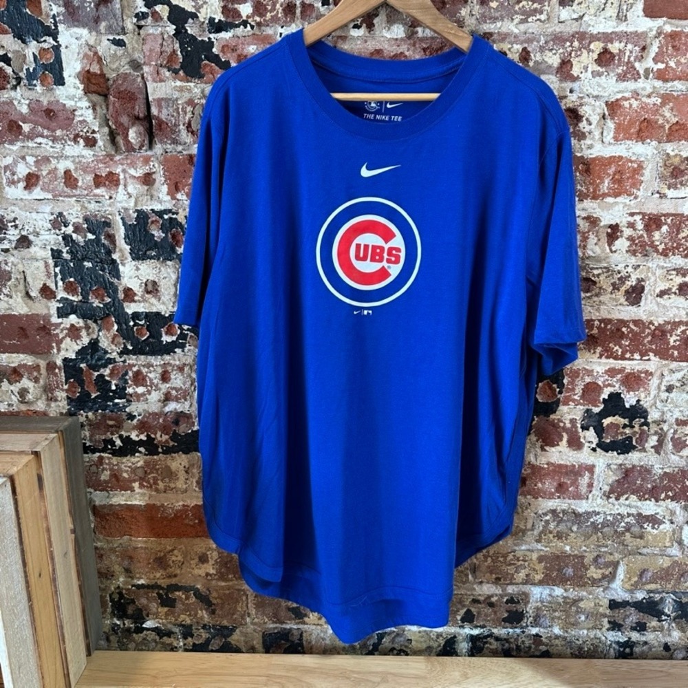 Nike Chicago Cubs Baseball MLB T-Shirt S/S Blue Tee Womens 2XL
